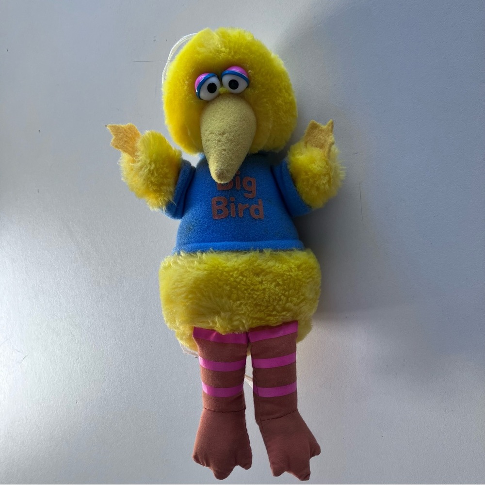 Playskool Vintage 1983 Sesame Street Big Bird Plush 9” Blue Shirt Stuffed Animal
